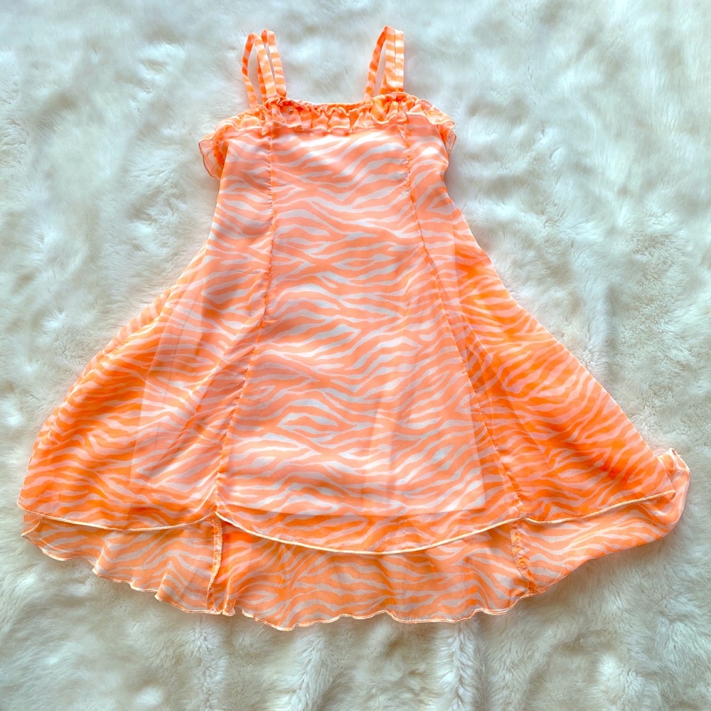 Kate Mack  Coral Tahitian Sunset Chiffon Dress